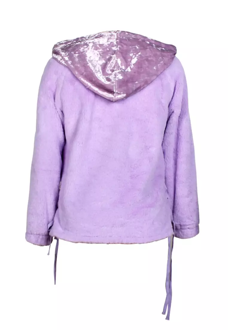 Purple shop fur hoodie