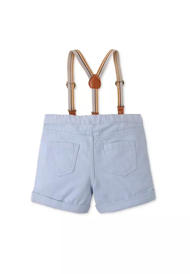 Baby Boys Fold-Up Hem Shorts With Suspenders