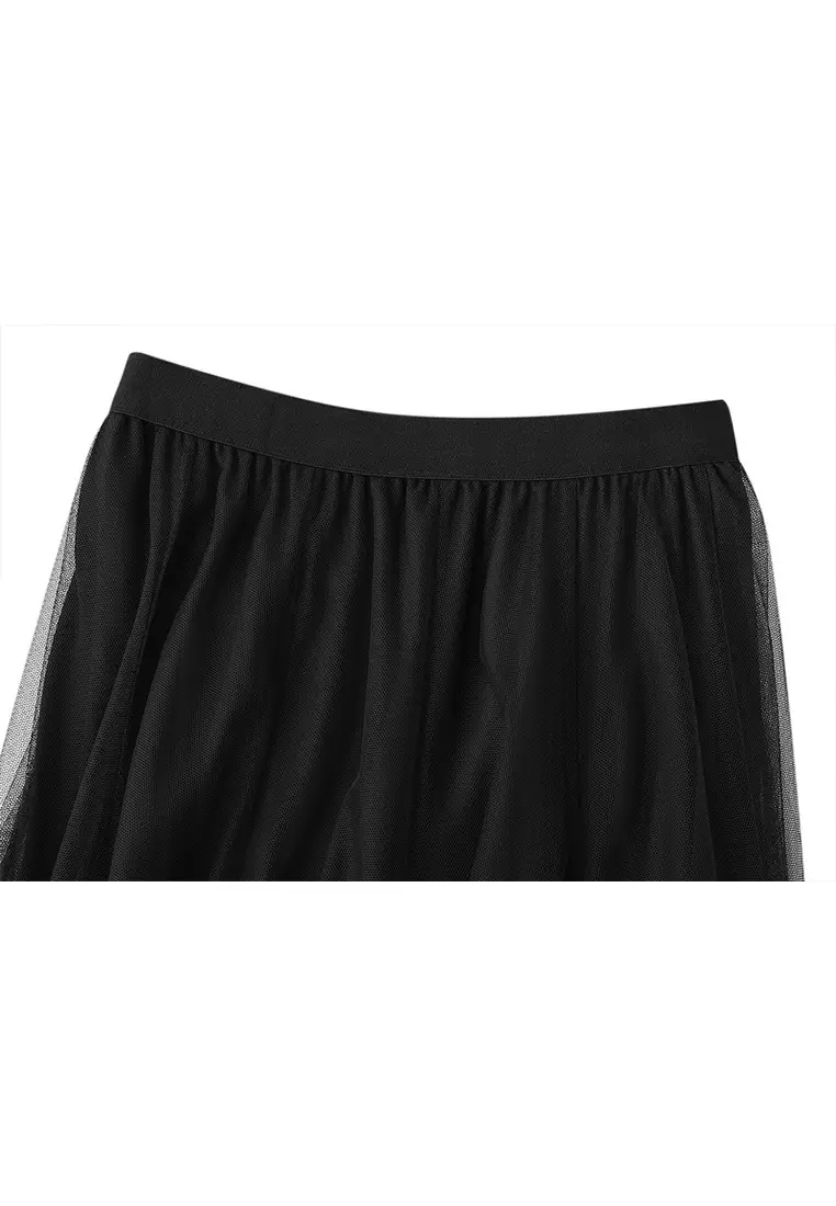 High Waist Slim Mesh Maxi Skirt AF8859