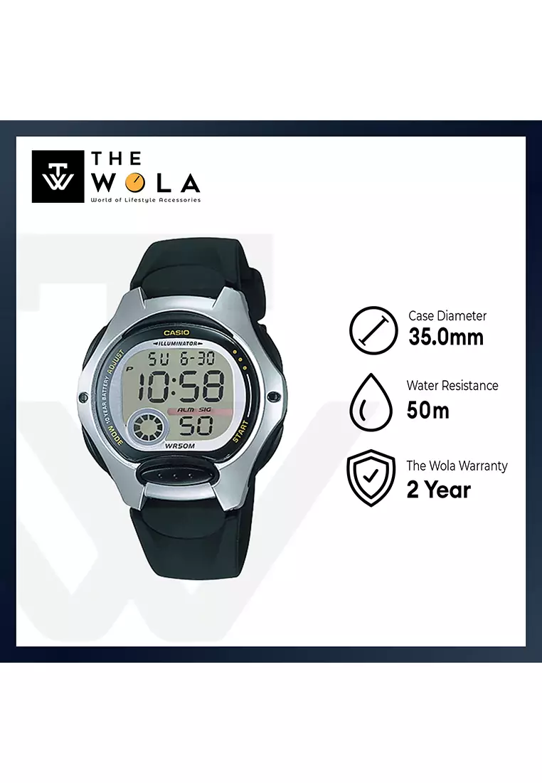Kid's Digital Watch LW-200-1AV Black Resin Band Kids Watch