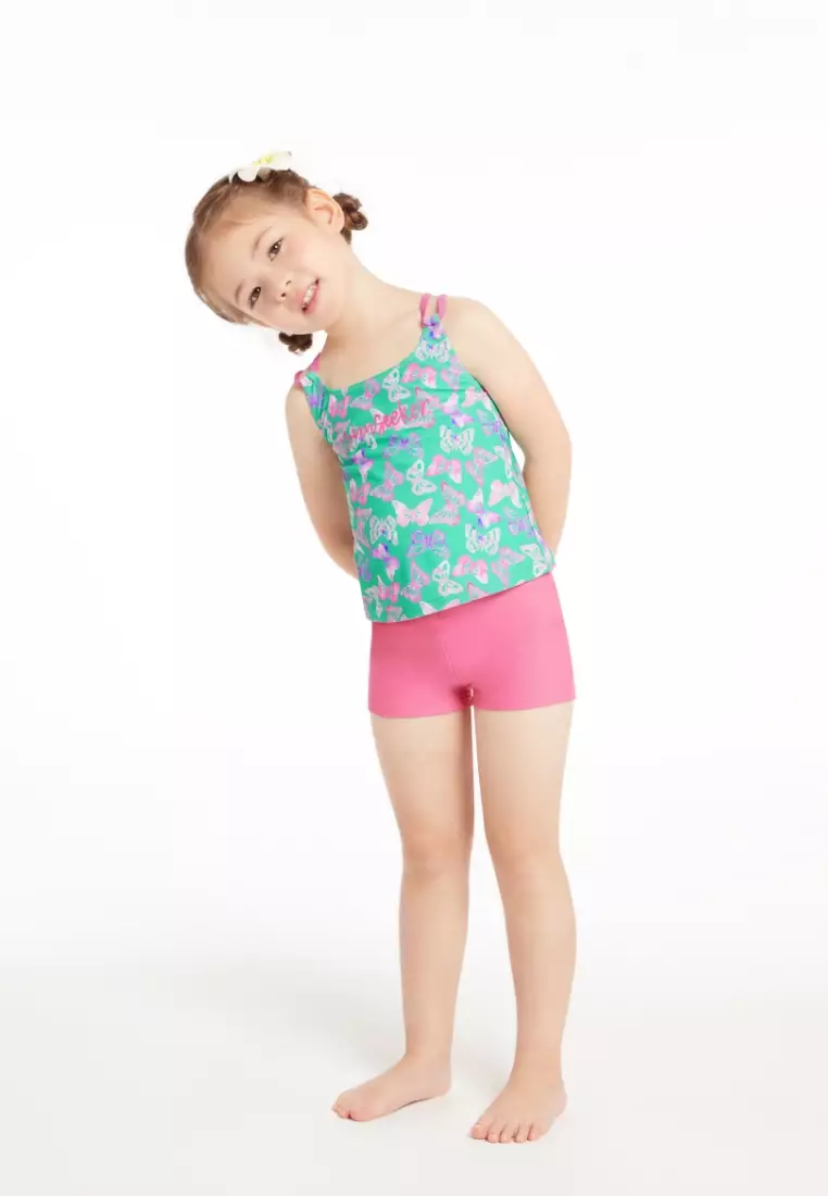 Little Fairy Green Double Straps Tankini Set