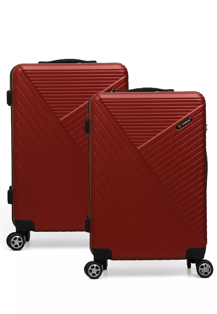 Isvara Tas Koper Hardcase Fiber One Set Unisex Large Compartment Suitcase Code Lock System Material ABS+PVC Coated ORIGINAL - Red