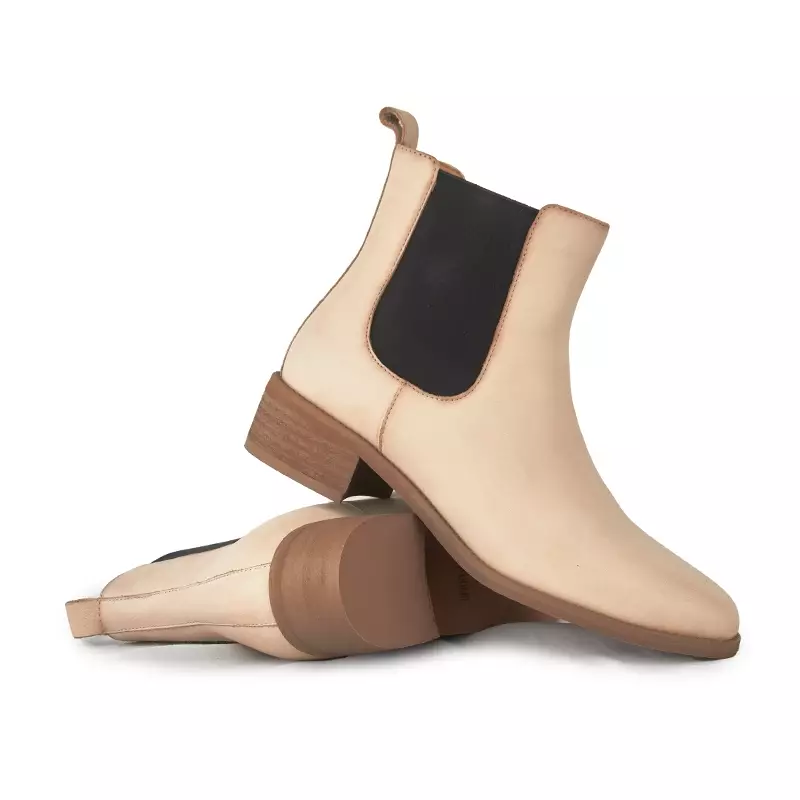 Sepatu Boots Wanita Kulit  Gino Mariani Airen Beige