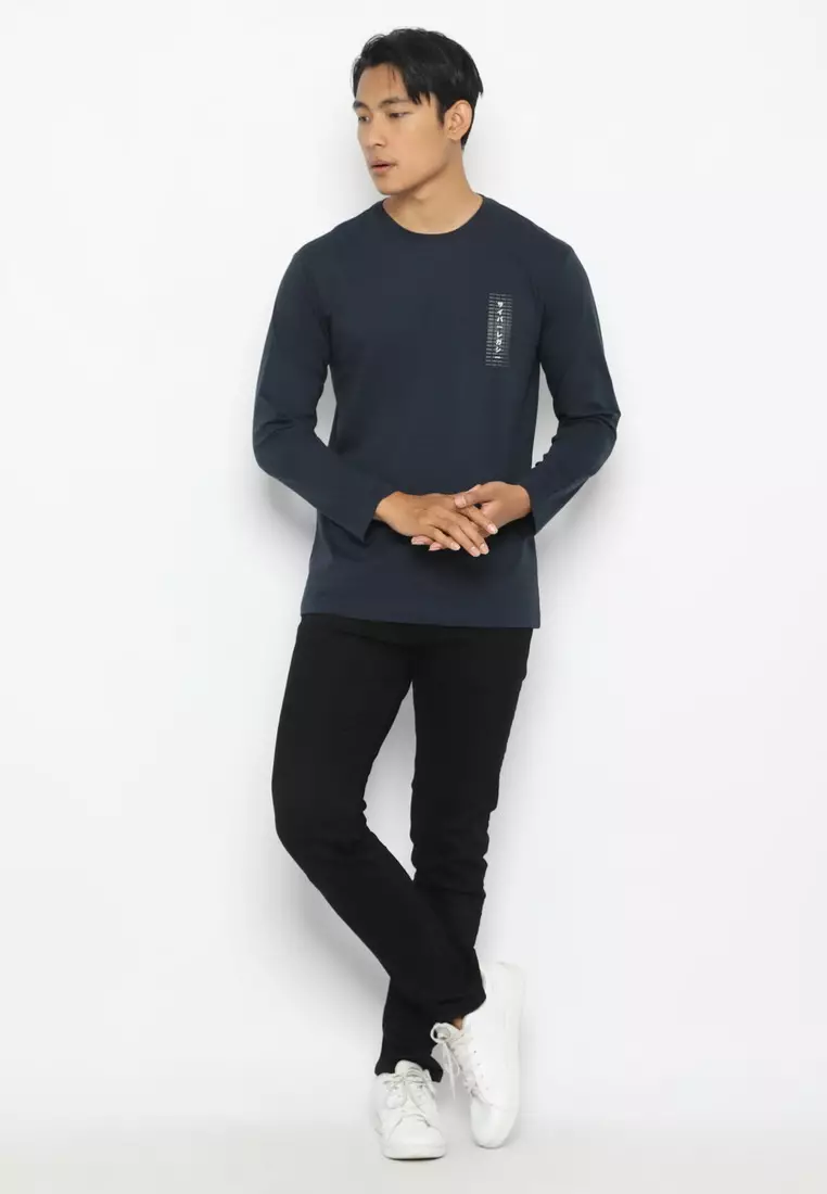 XTRAORDINARY (XO) T-Shirt Cotton Combed Lengan Panjang Pria 2073290083