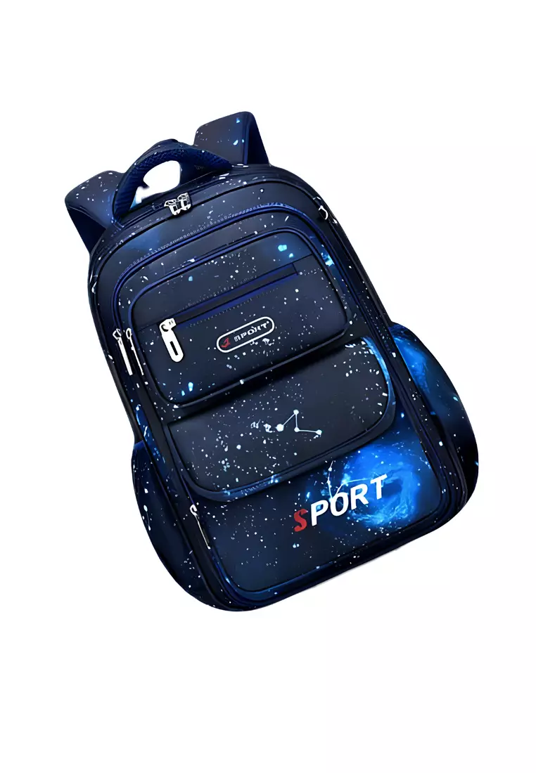 Maxime Tas Ransel Sekolah Anak Pria School Bag Large Storage Desain Casual Material Nylon ORIGINAL - Blue