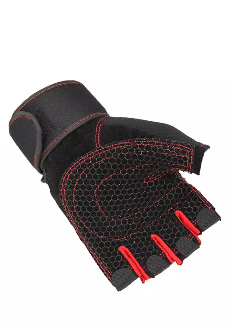 Decs Sarung Tangan Pria Wanita Motor Half Finger Gym Material Microfiber Leather ORIGINAL - Black