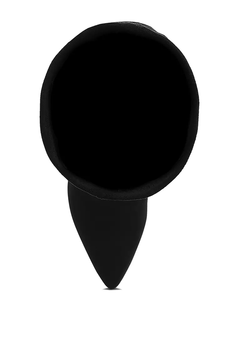 Sepatu bot hak baji mikrofiber warna hitam