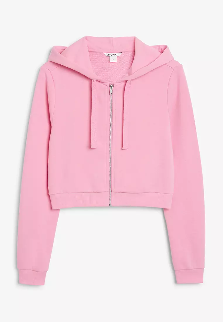 Pink zip through hoodie sales