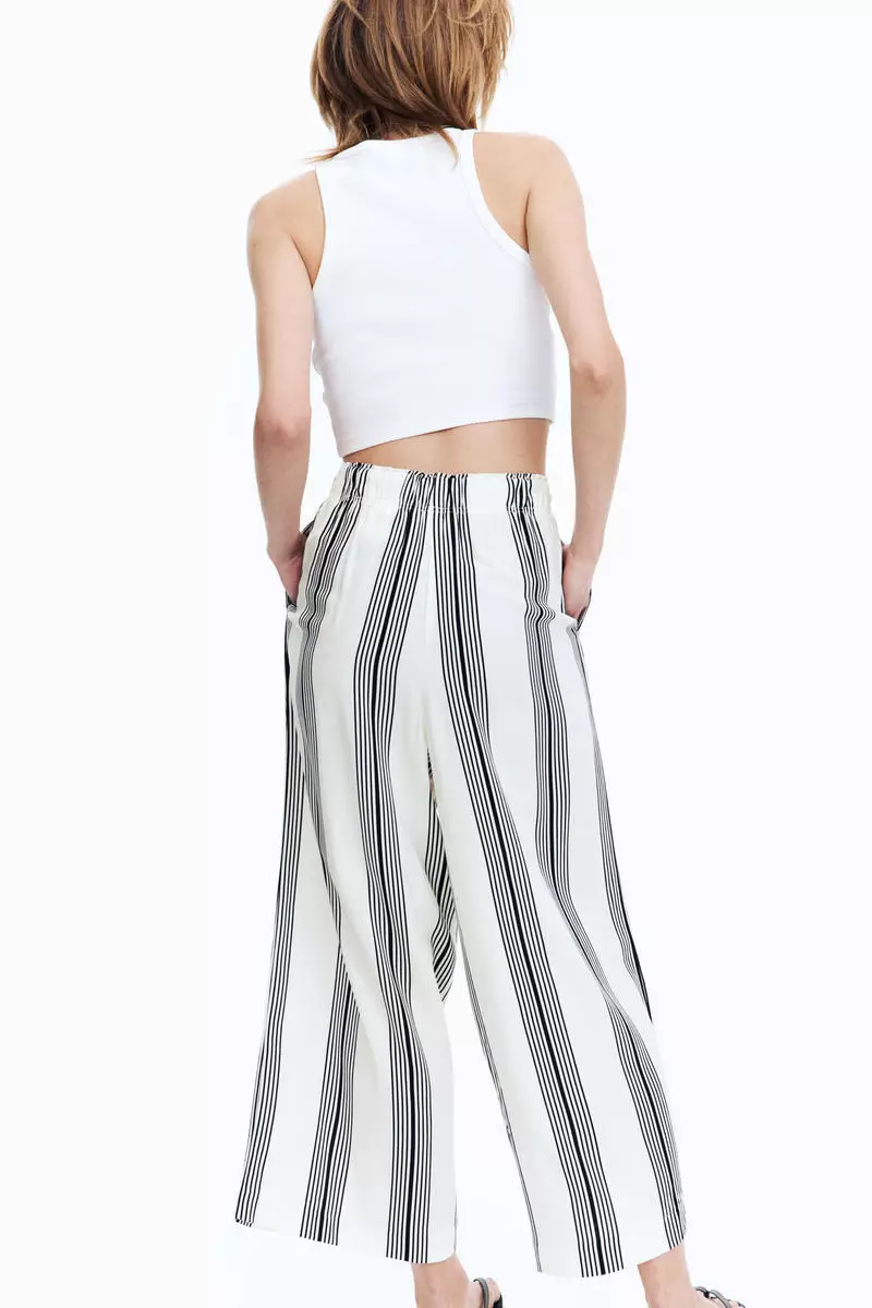 Cropped pull-on trousers