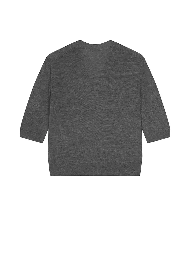 Cotton & Silk Blend Slim Fit Short Cardigan Knit Jacket