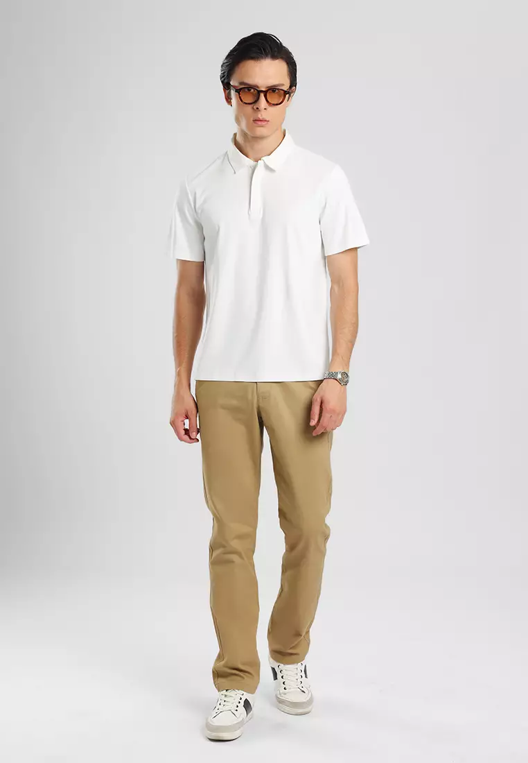 MANZONE - Polo Shirt Lengan Pendek Pria Otto 01 - White Warna White