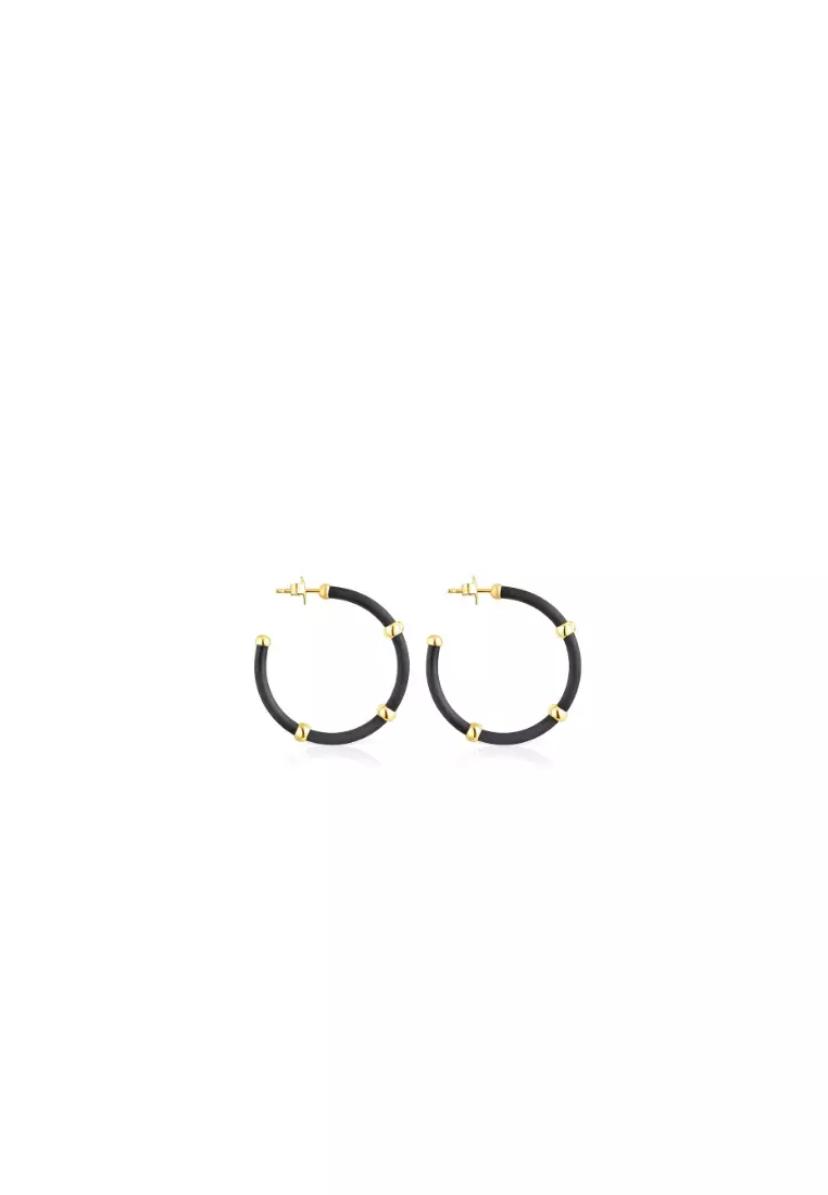 Buy TOUS TOUS St. Tropez Caucho Hoop Black and Silver Vermeil Earrings 2024  Online | ZALORA Singapore
