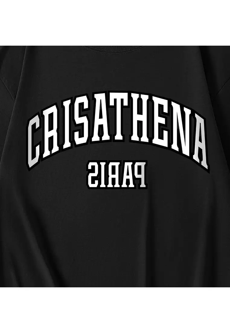 College Graphic T-Shirt in Black