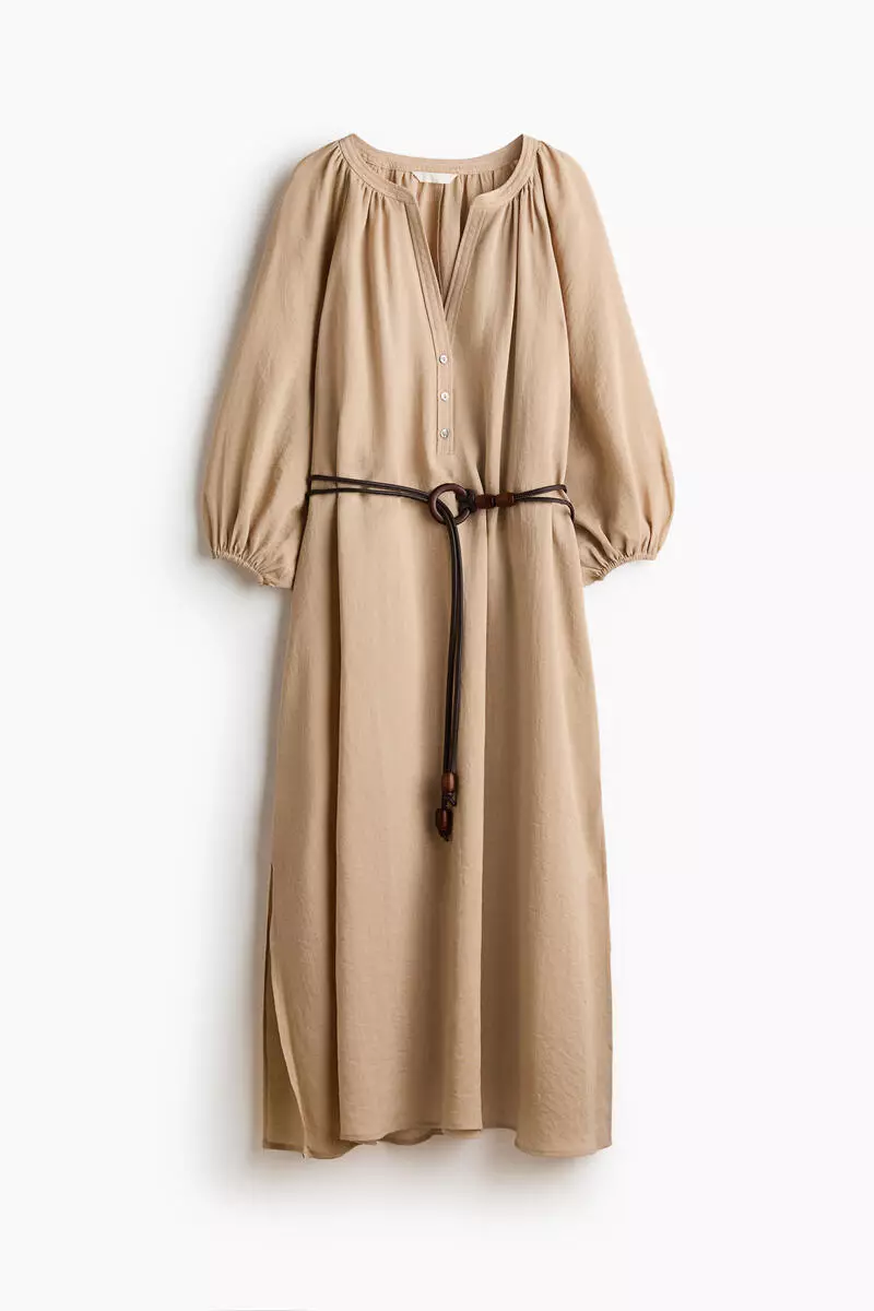 Oversized tie-belt dress