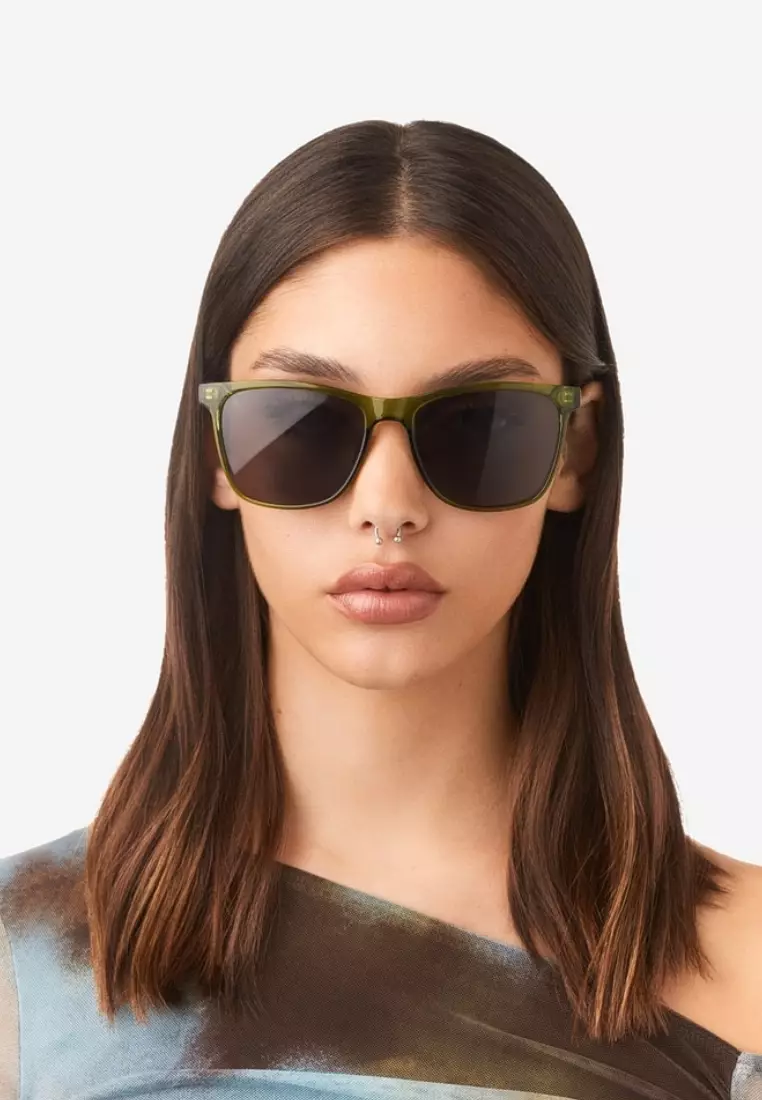 Wave - Polarized Green Dark Sunglasses for Men and Women, Unisex. Official Product Designed in Spain