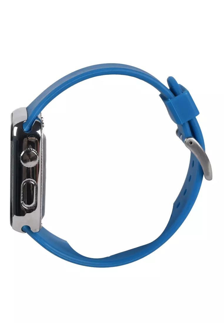 Kademan Touch Screen - Jam Tangan Pria - Silver - Blue Rubber Strap - K019G-H