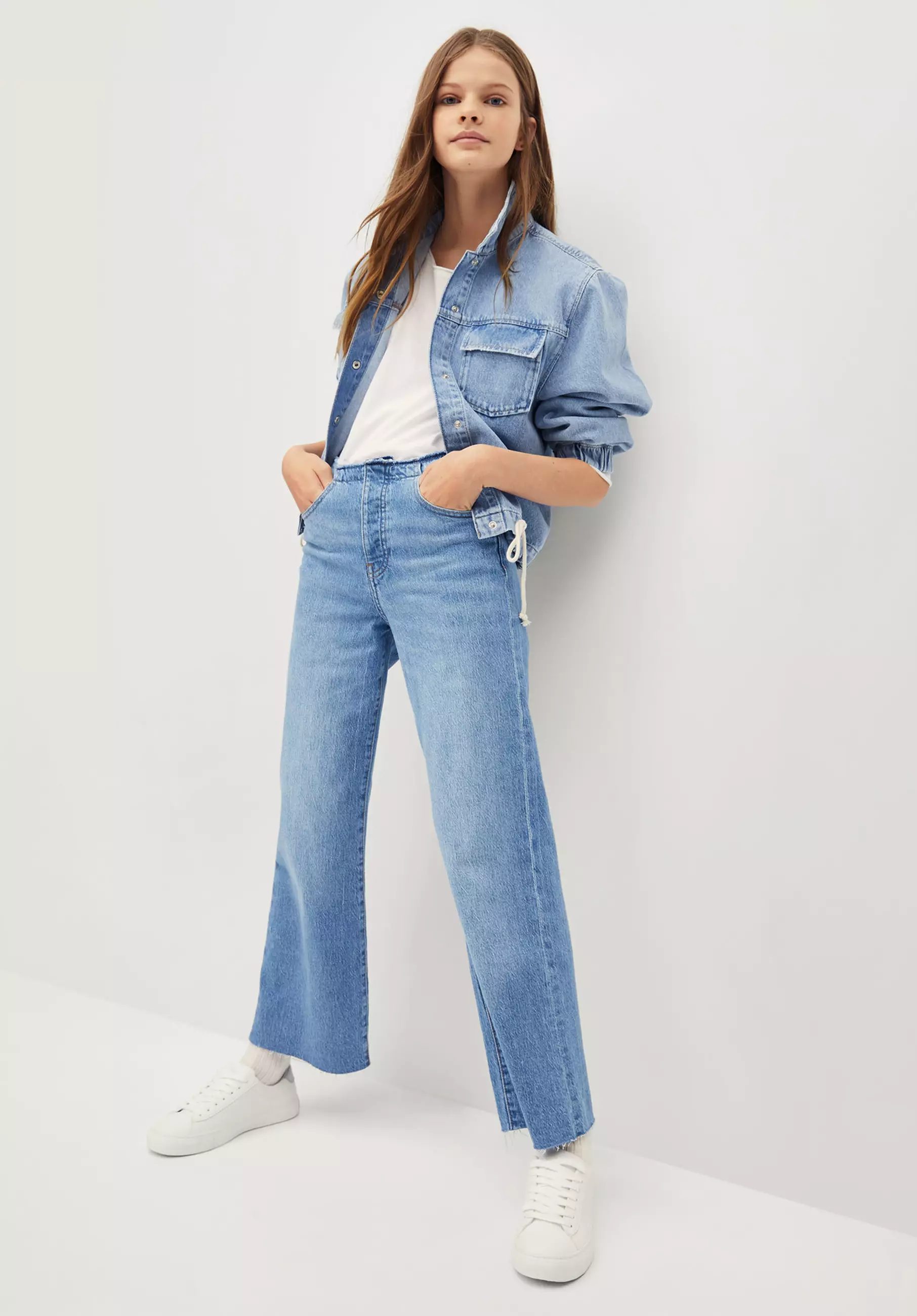 Teens Culotte Frayed Jeans