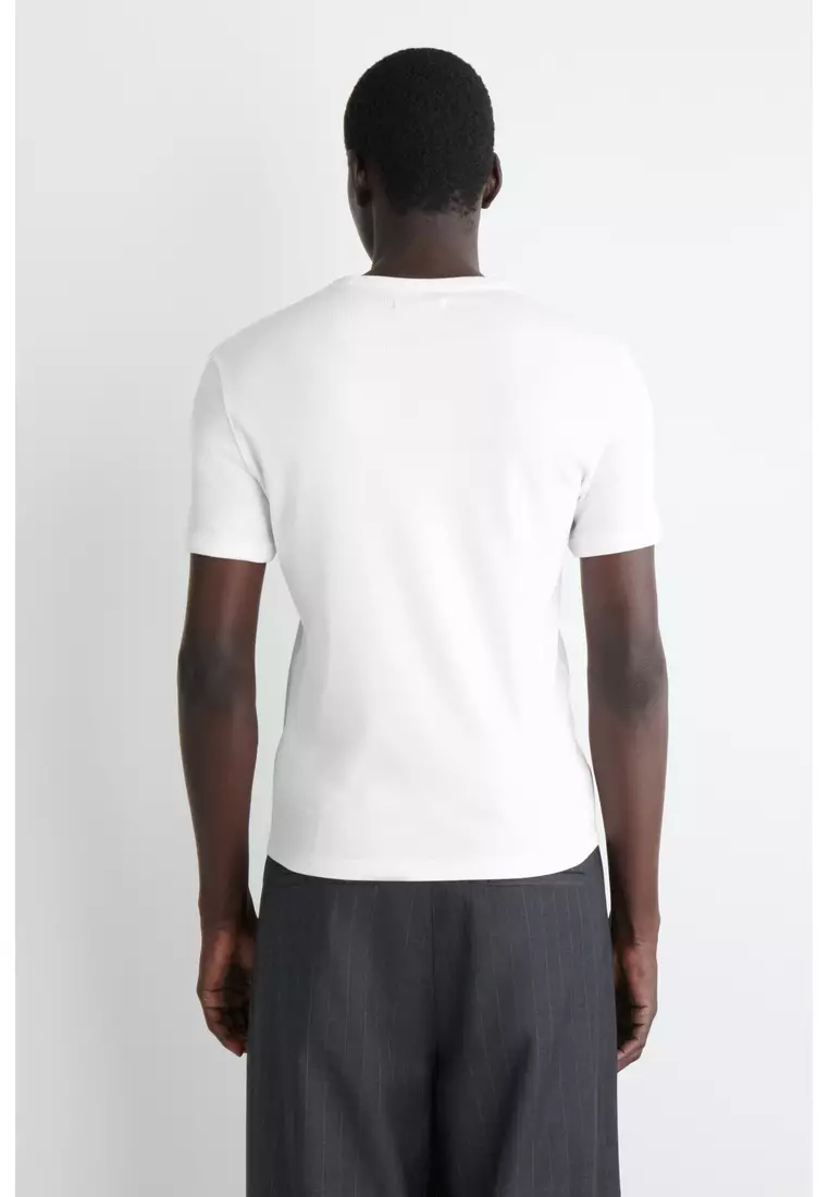 SLIM RIBBED COTTON T-SHIRT