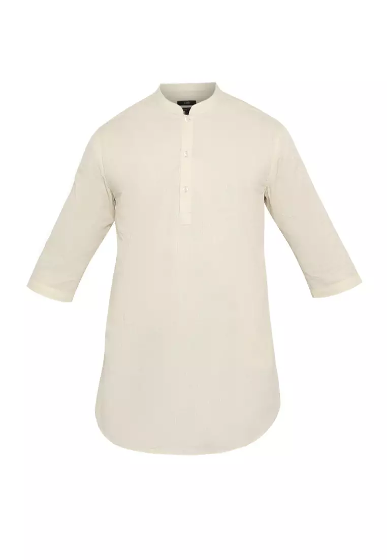 Jobb Rumi Baju Koko Pria Kurta Lengan Pendek Regular Fit Khaki