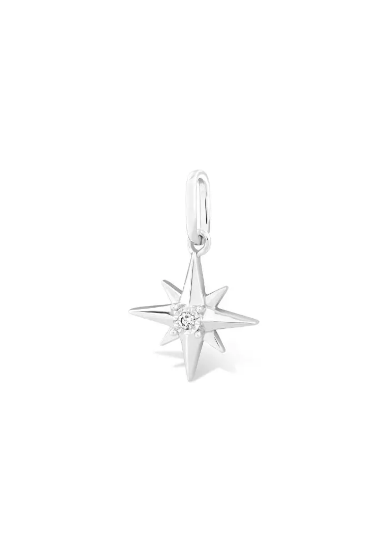 Diamondtalk 9k White Gold Let It Snow Diamond Pendant Pdt00069-a01