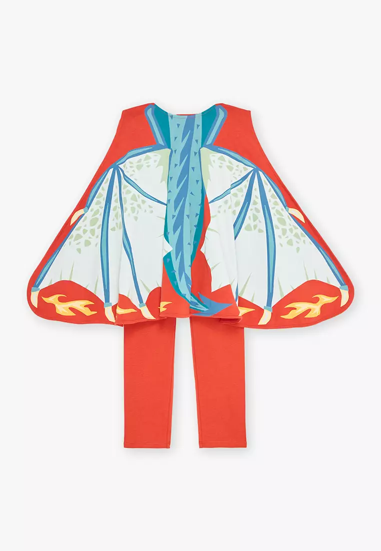 Pyjamas Set with mask and Dragon printed Cape