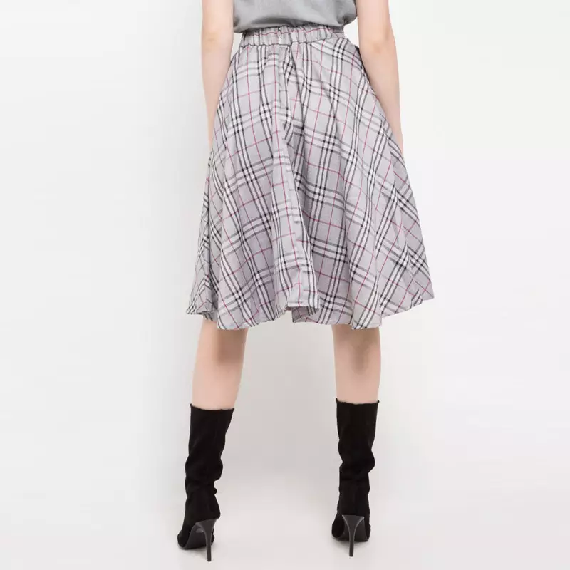 Hally Skirt In Light Grey Chequered Print