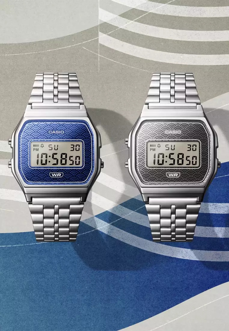 CASIO VINTAGE A159 Unisex Analog-Digital Watch Stainless Steel Band