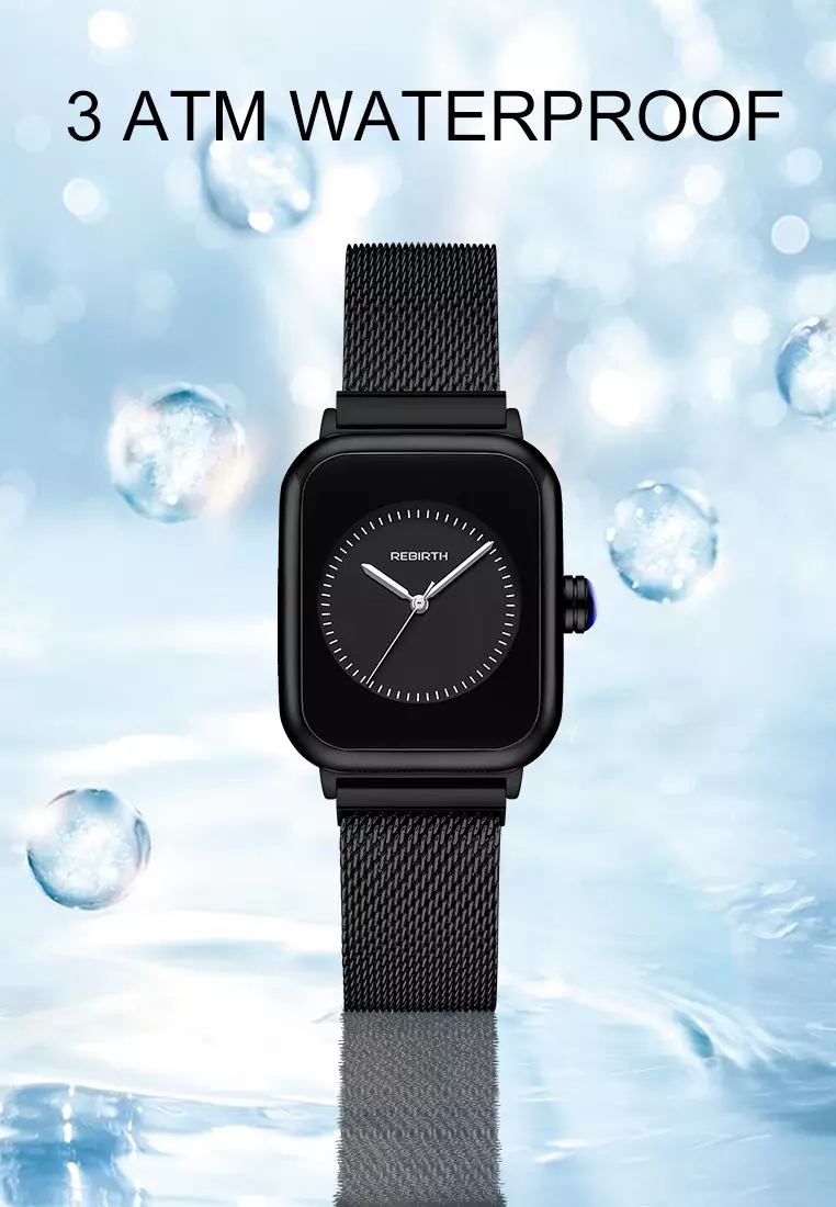 jam tangan wanita pria Rebirth fashion casual sport mesh band waterproof jam