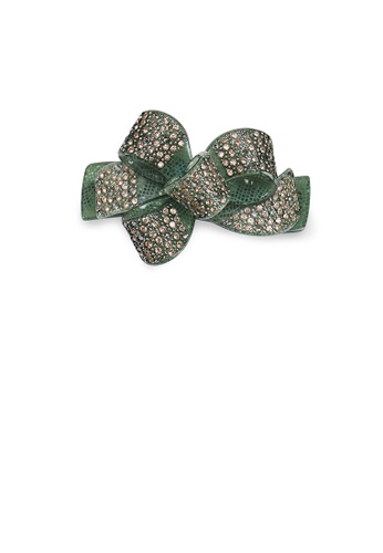 Glamorousky green Fashion Bright Green Ribbon Hair Slide with Cubic Zirconia 6E055ACFB71C21GS_1