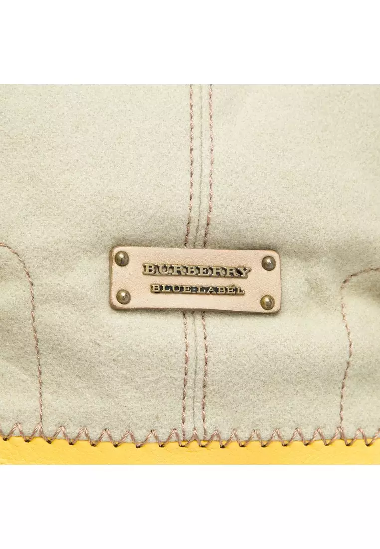 Pre-Loved Burberry Leather Trimmed Canvas Tote