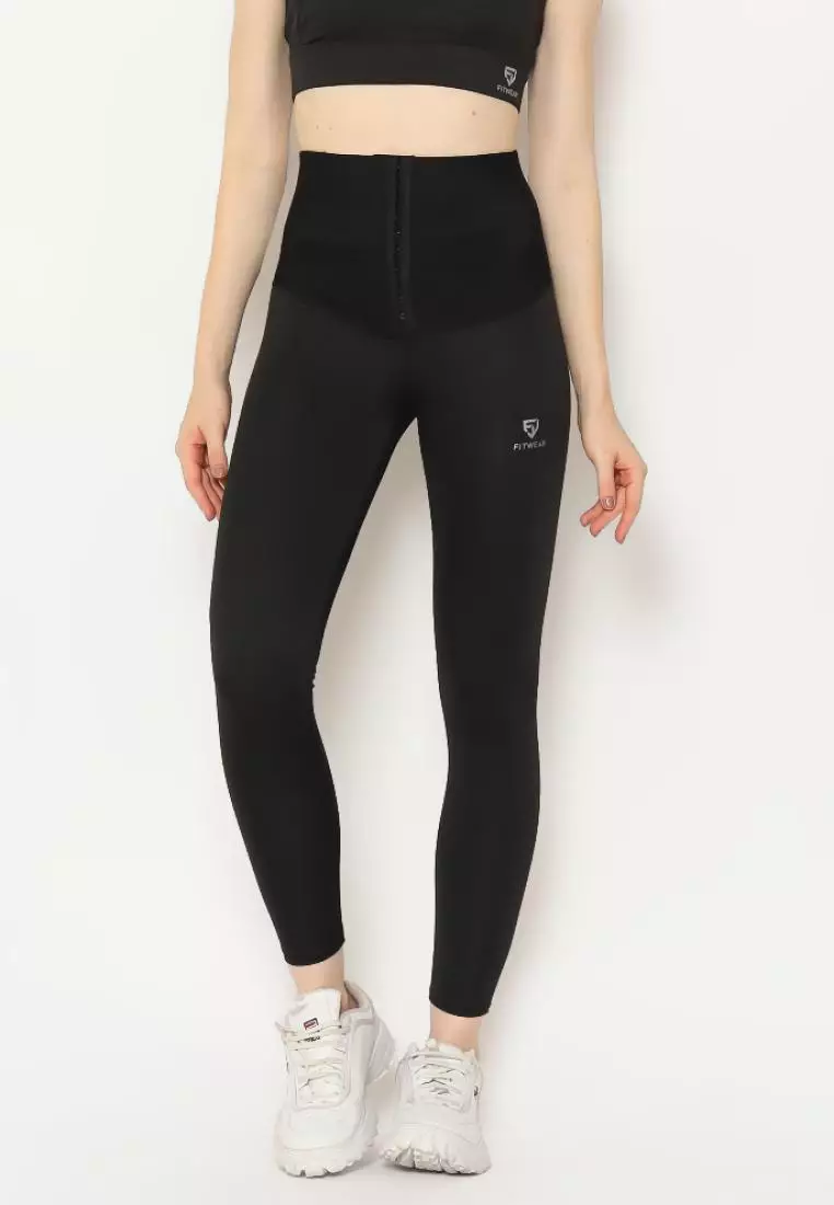 Fitwear - Legging Plus Corset Olahraga Wanita FELICITY SLIM CONTROL - BLACK