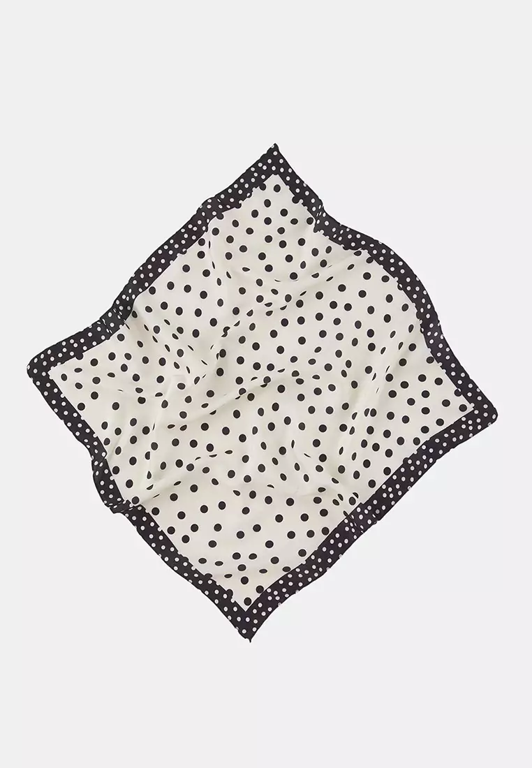 Black-White Patterned 50*50cm 2-Pack Scarf Accessory