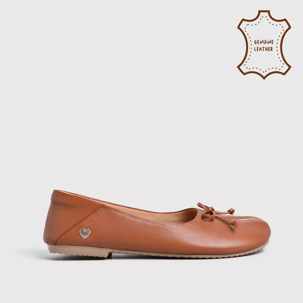 Evodia Flat Shoes Genuine Leather Tan