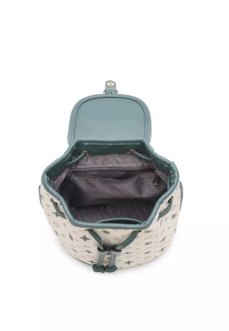 Women's Monogram Mini Backpack (Tas Ransel & Tas Punggung Wanita) - Abu-Abu