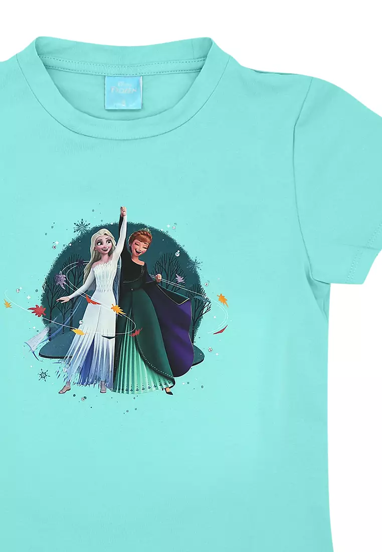 Frozen Girls "Elsa and Anna Victorious" Graphic T-Shirt