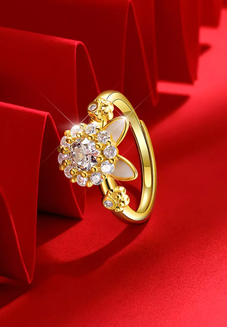 Cincin Wanita Korea Dapat Diputar Style Titanium Cincin Cewek Original Rings Kotak Indah