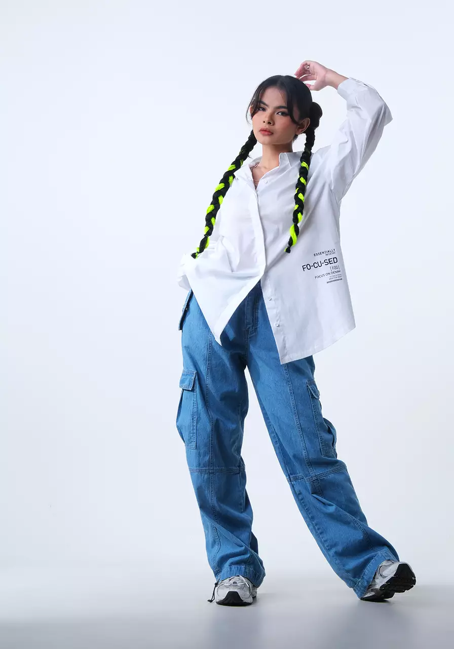 Kemeja Wanita Oversize Fara Offwhite