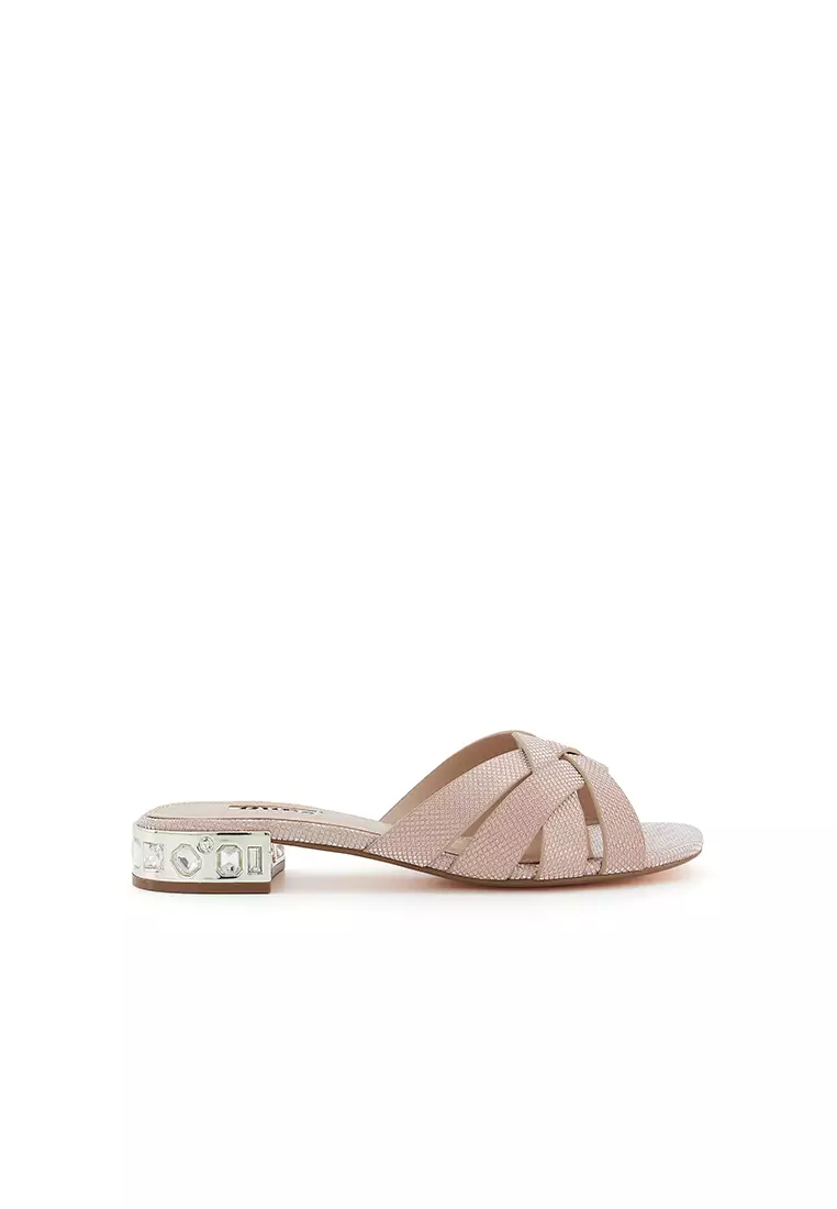 Dune rose gold flat sales sandals