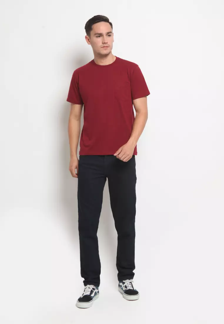 LARUSSO T-Shirt Premium Pocket Tee - Maroon
