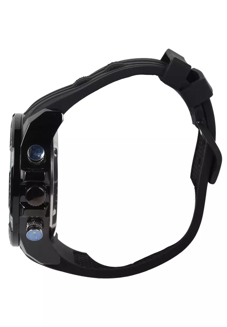 Kademan - Jam Tangan Pria - Black - Rubber Strap - K7004-B