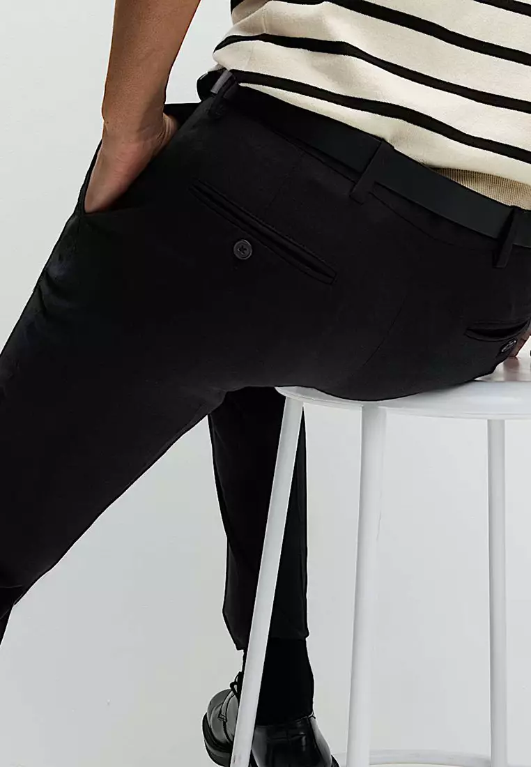 Regular Wool Rich Single Pleated Trousers