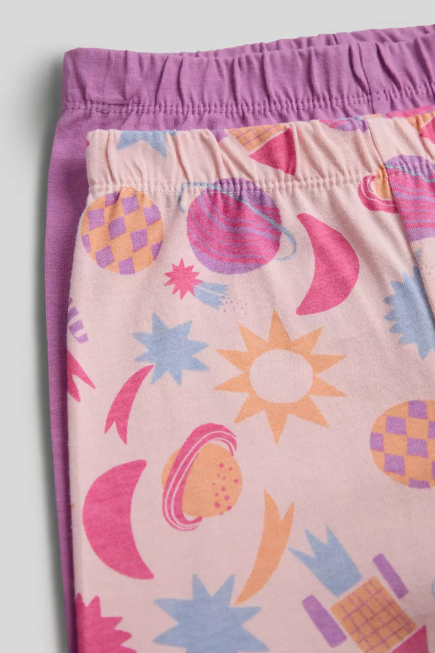 Mothercare 2 Pack Space Pyjamas - Piyama Anak Perempuan (Ungu)