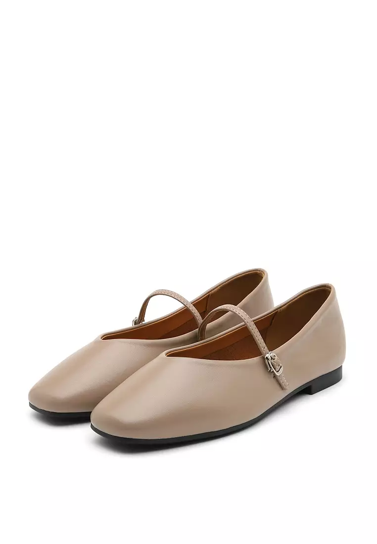 Honeydew Maryjane Flats (1cm) - Beige