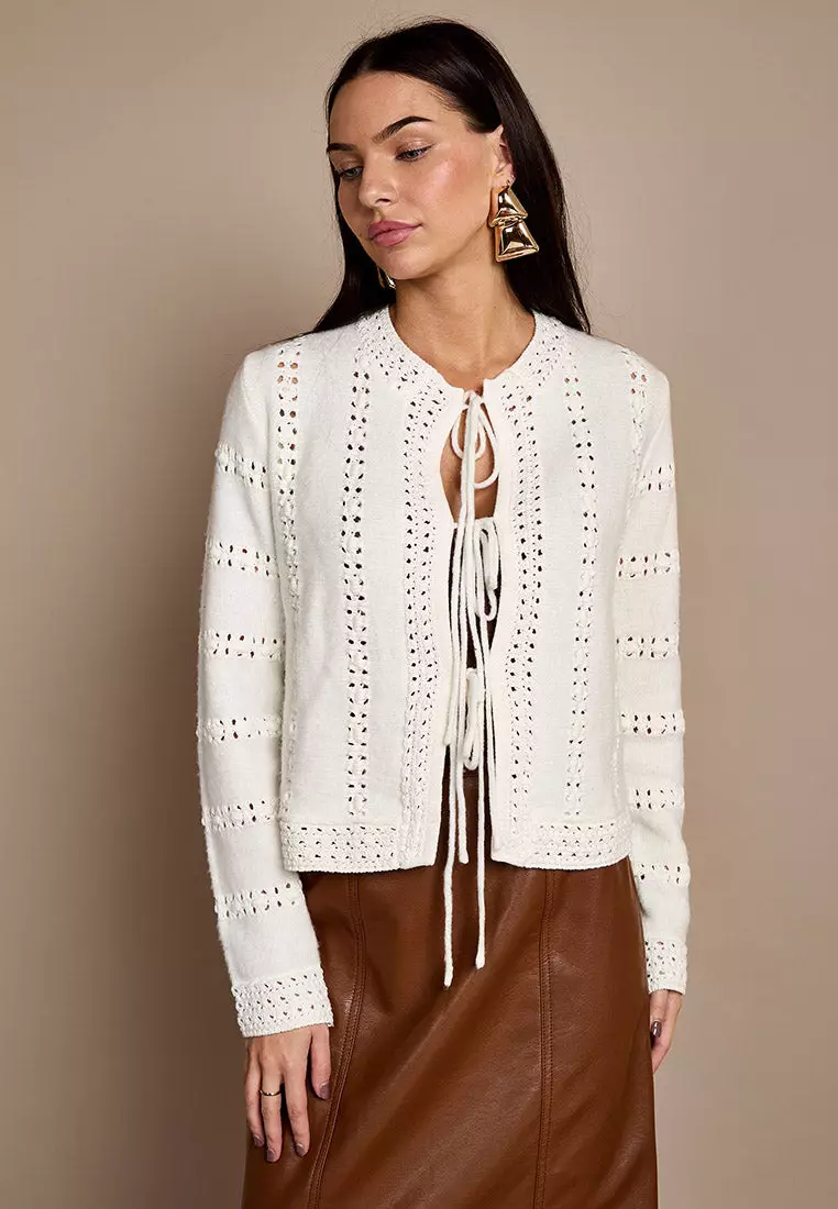 GWD Rachel Cream Crochet Cardigan