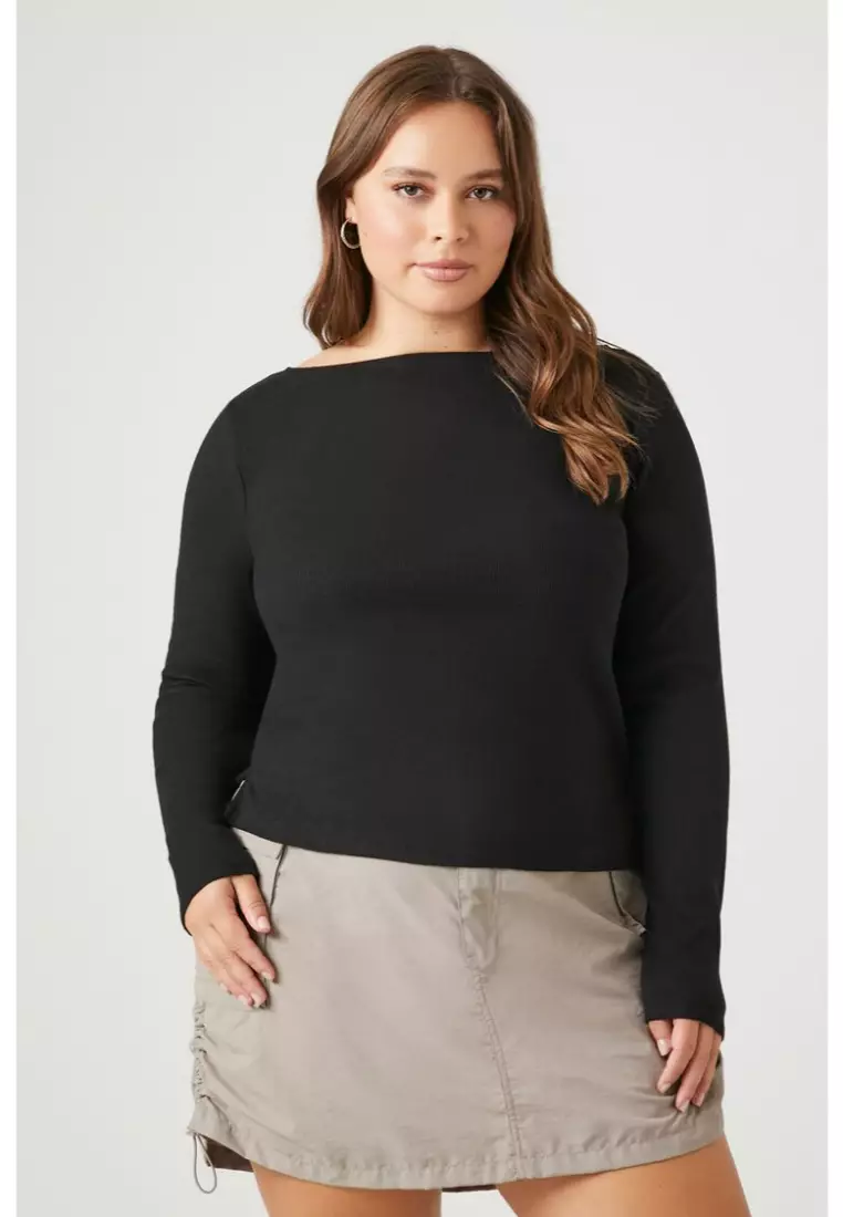 Forever 21 Plus Size Ribbed Knit Bodysuit