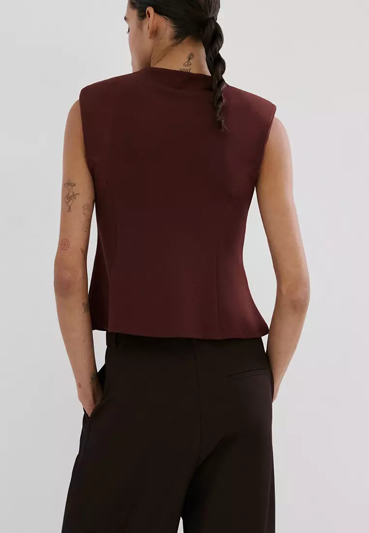 Peplum Shoulder Pad Top