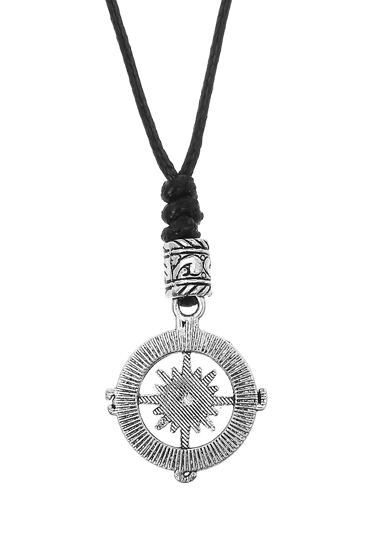 Bembs Necklace Kalung Pria Motif Kompas Material Titanium Premium ORIGINAL