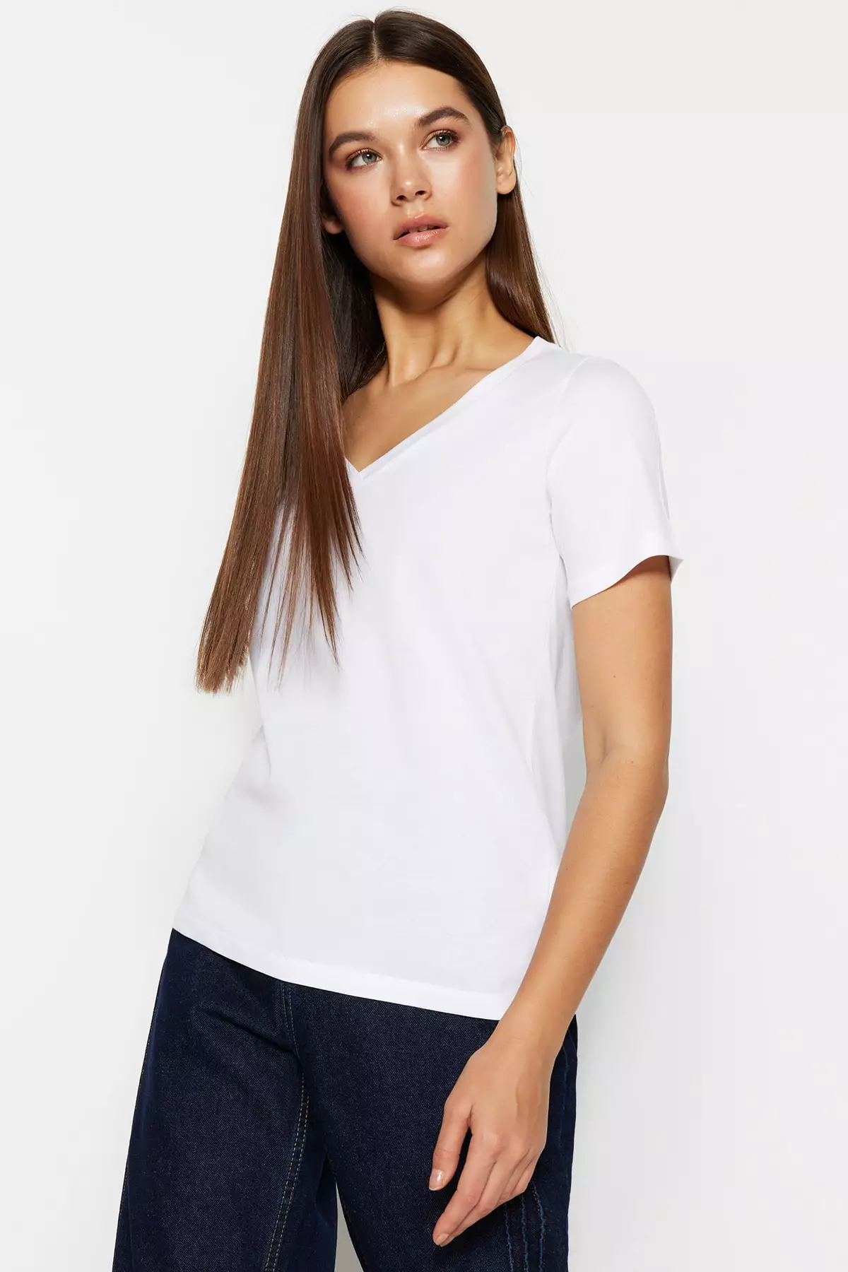 Cotton V-Neck T-Shirt