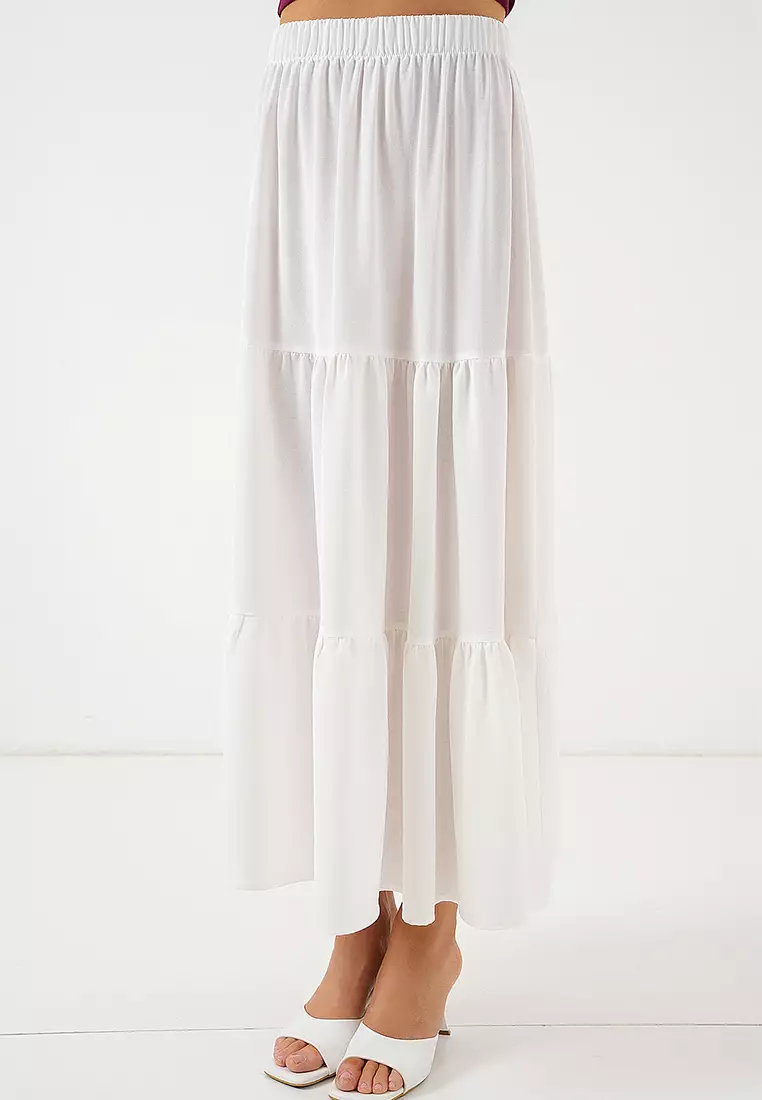 Women's Ayrobin Long Skirt 8048 - White