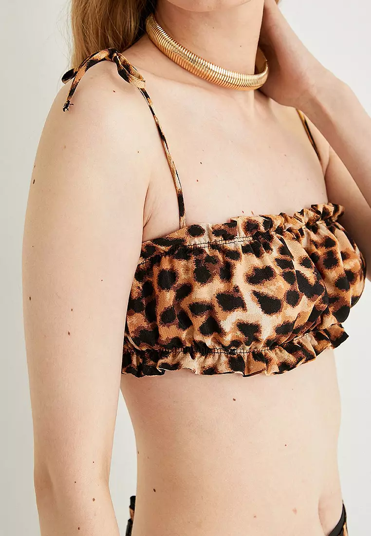 Viscose Leopard Crop Top